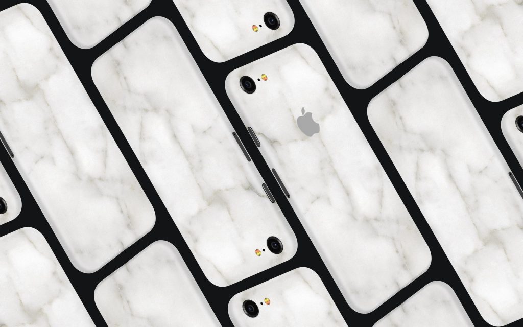 Скин белый мрамор на iPhone SE 2022
