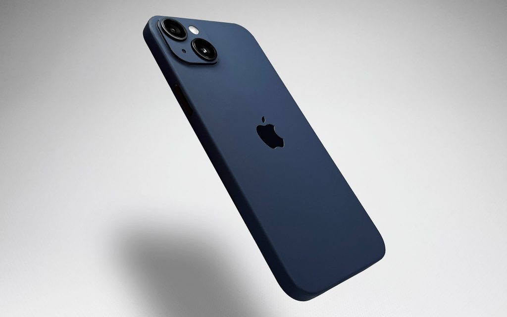 Скин для iPhone 14 Pro Синий Soft Touch