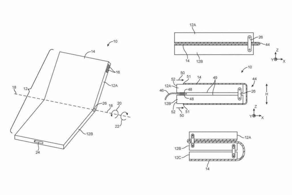 Чертеж патента корпуса складного айфона