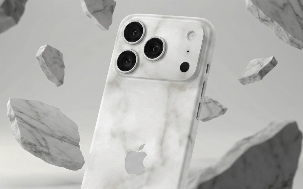 Скин для iPhone 17 Pro Белый мрамор